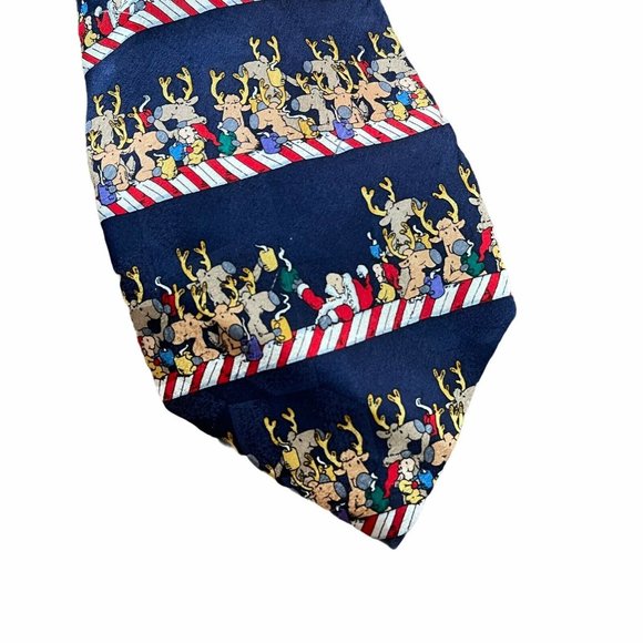American Greetings Christmas Tie Santa & Reindeer - Picture 4 of 9